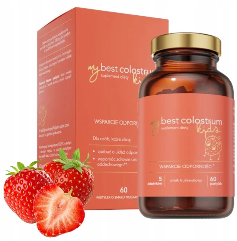 MyBestPharm MyBestColostrum Kids 60 pastylek truskawkowy one size