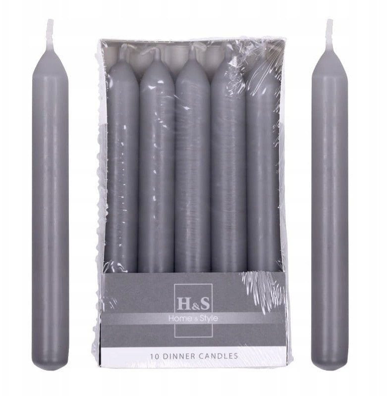 Świeca stołowa prosta DONAU HOME, 20x170 mm, 10 szt., grafitowa