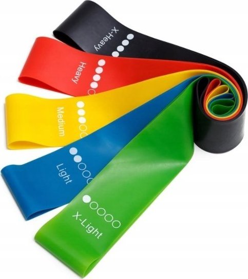 Korbi Mini Band Brak danych różne poziomy oporu w zestawie wielokolorowy 5 szt.
