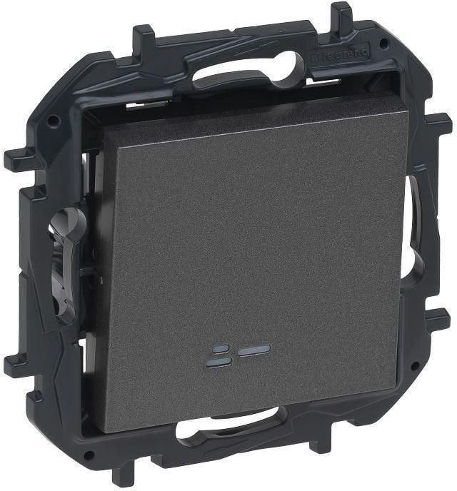 Legrand Step Łącznik jednobiegunowy podświetlany 10A kolor stalowy 863411B