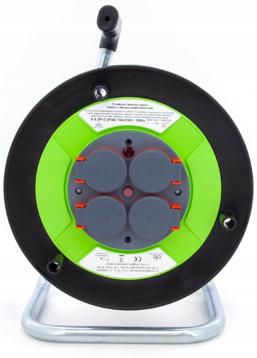 Zwijak bębnowy 4-gniazdowy z zabezpieczeniem termicznym IP44, TNPL-IP44