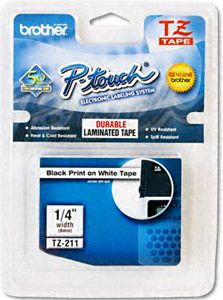 Brother taśma TZE-211 (black on white)