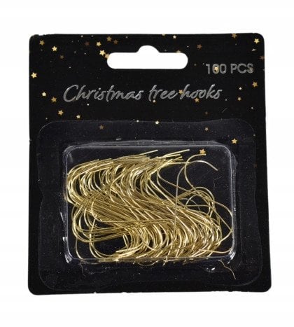 Zawieszki haczyki na bombki złote 4 cm 100 szt.