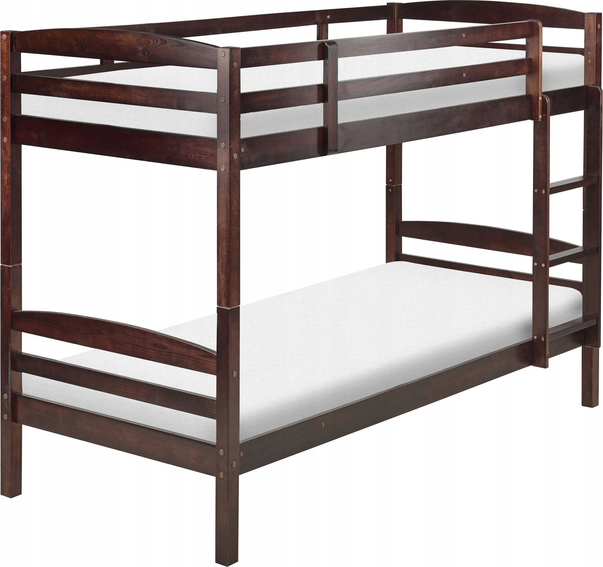 Beliani Łóżko piętrowe drewniane 90 x 200 cm ciemne REGAT