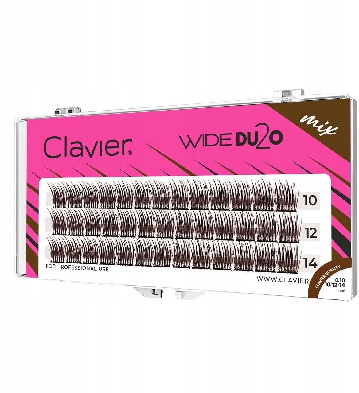 Clavier Wide Du2o pęczki rzęd skręt C o objętości 10D 10-12-14mm Brown