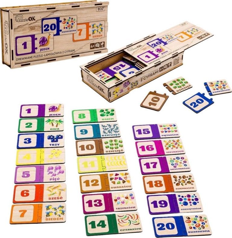 Teka Drewniana układanka łamigłówka - Cyfry