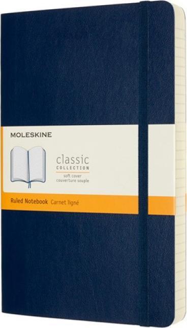 Moleskine Notes MOLESKINE Classic L (13x21 cm) w linie, miękka oprawa, sapphire blue, 400 stron, niebieski