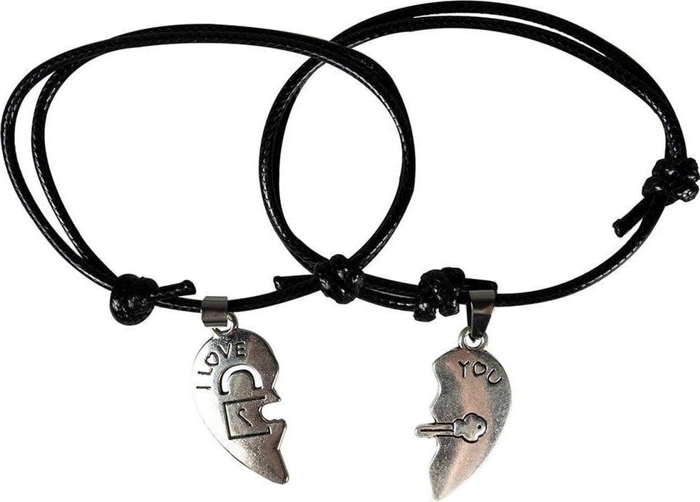 Komplet bransoletek - dwie połówki serca 2szt