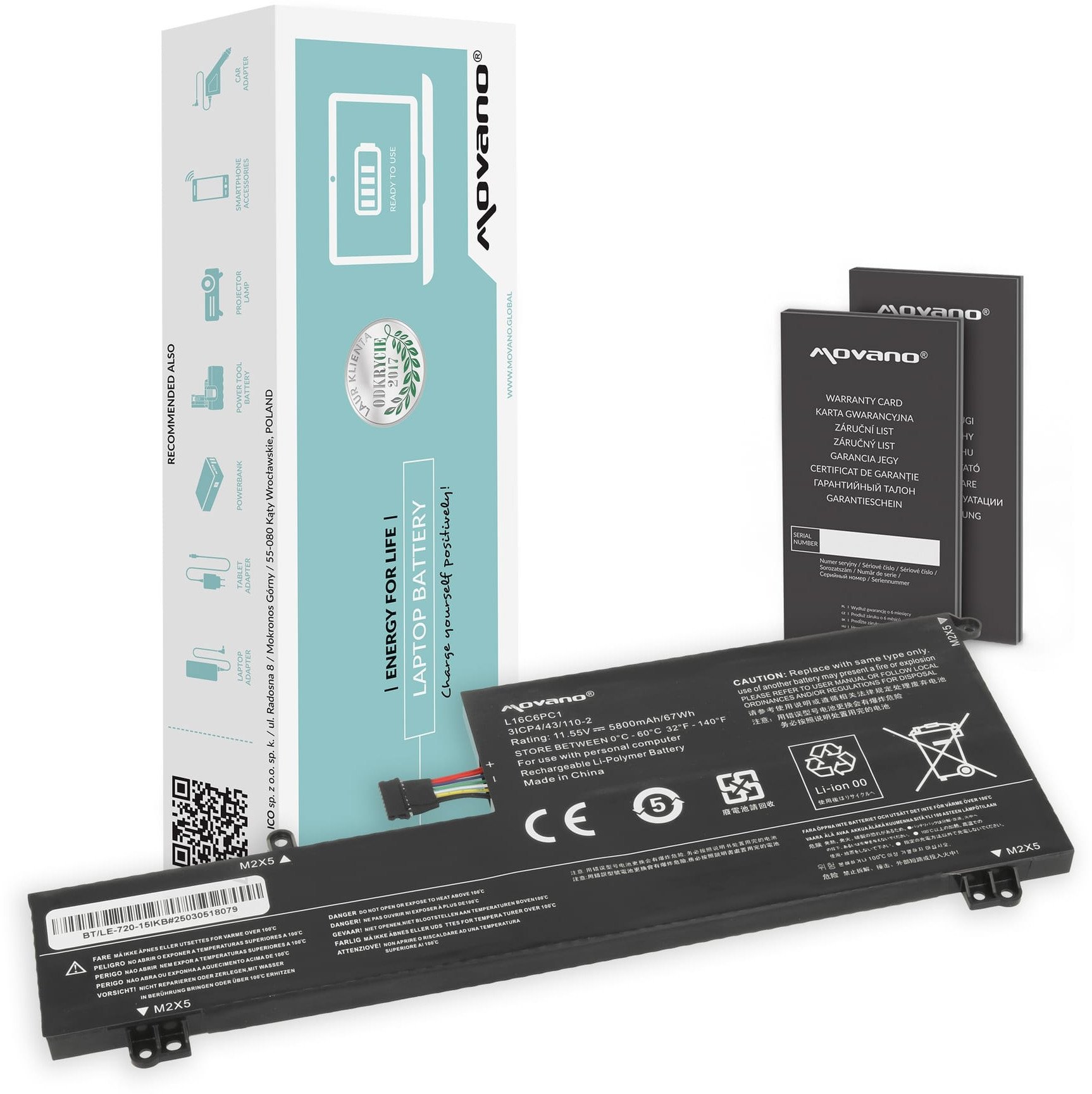 Bateria Movano do Lenovo Yoga 720-15IKB