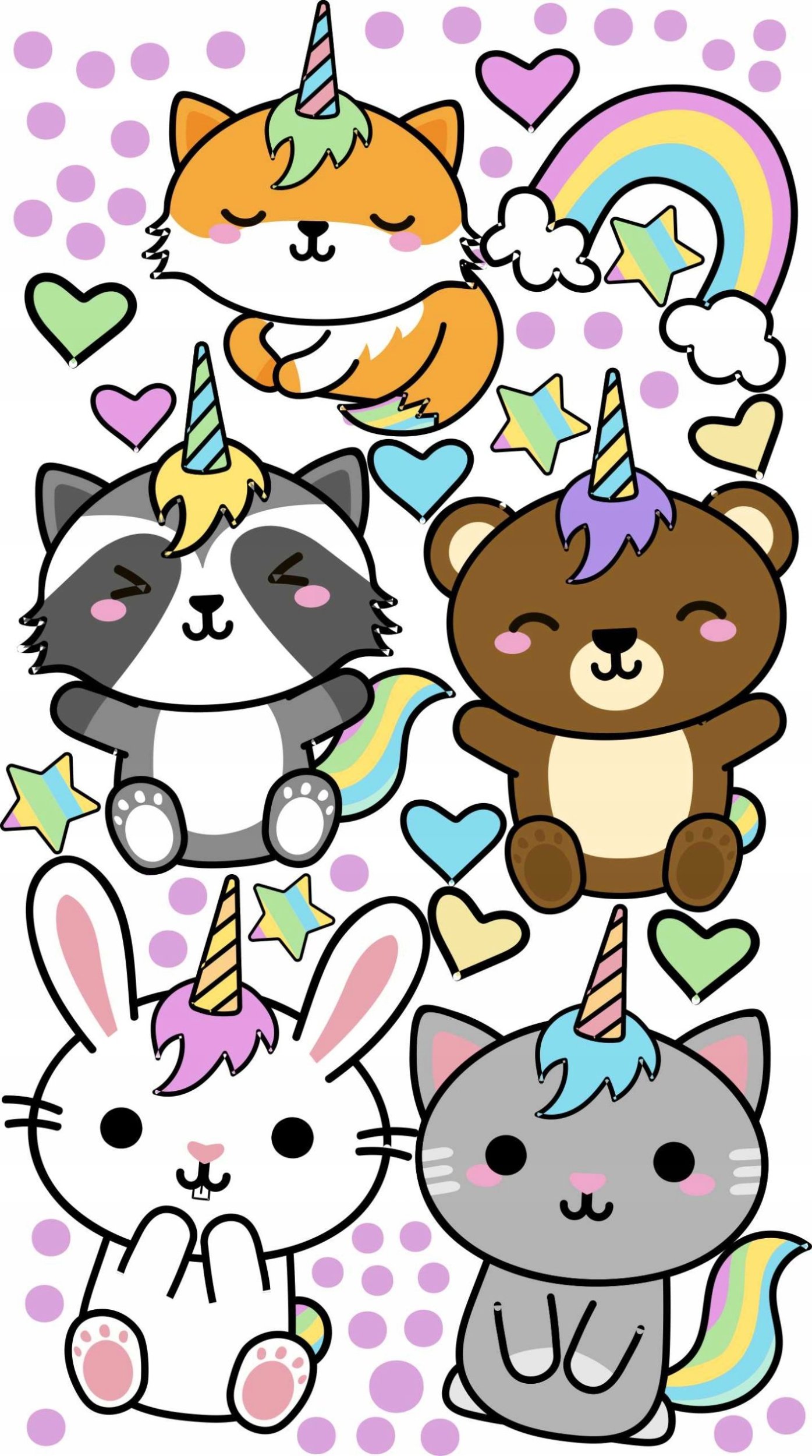 naSciane Naklejki ścienne słodziaki kotek kucyk jednorożec