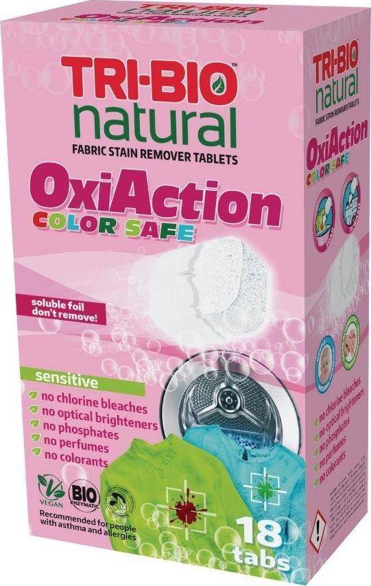 Tri-Bio TRI-BIO, Tabletki do prania OXI ACTION COLOR, 18 szt