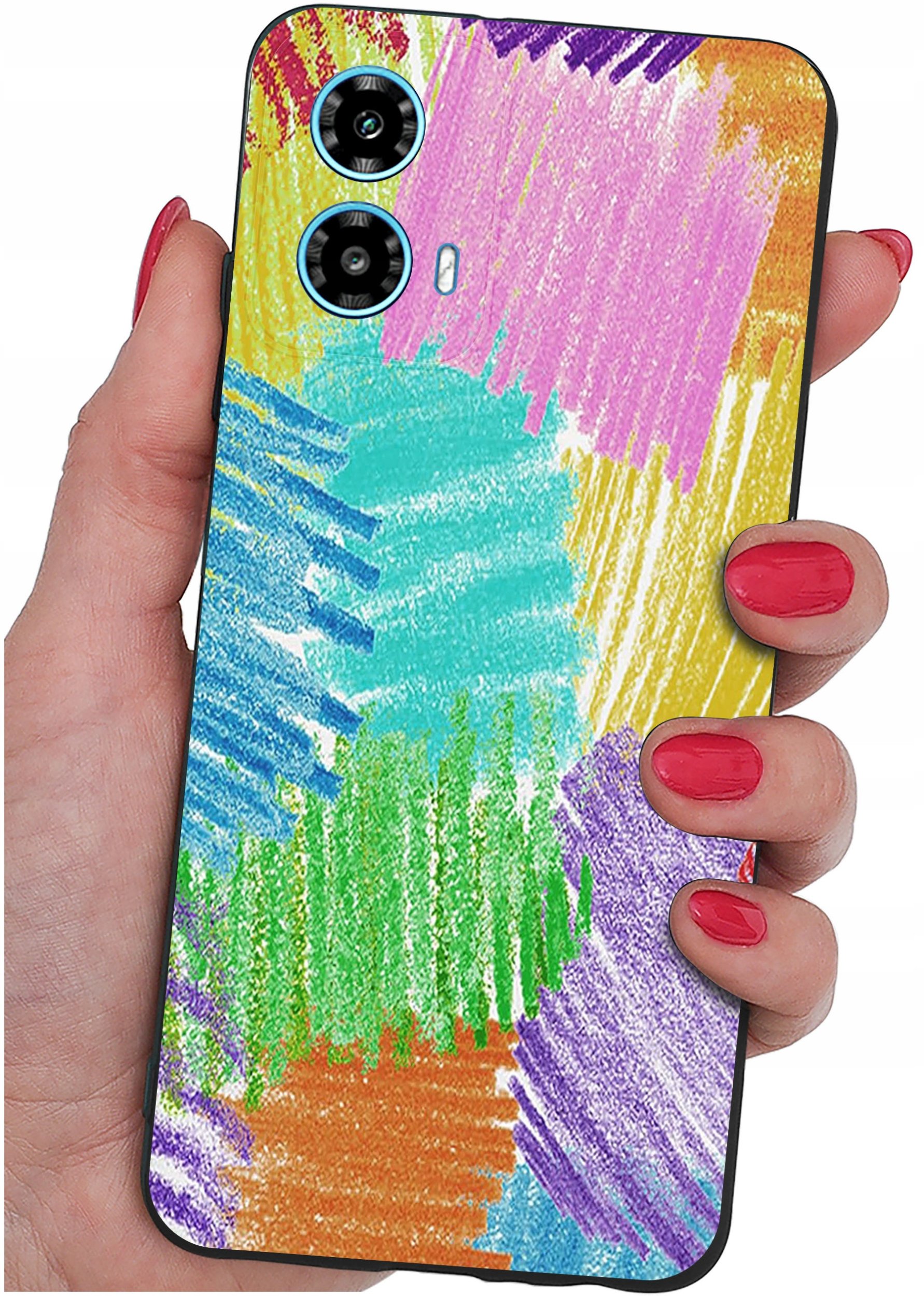 ETUI do Motorola Moto G34 5G WZORY |SILIKONOWE MATT CASE + SZKŁO 9H