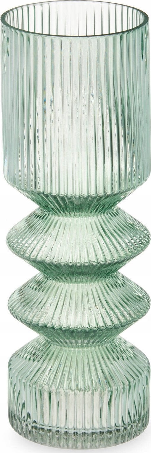Gift Decor Szklany wazon tuba ryflowane szkło, 8 x 23 cm