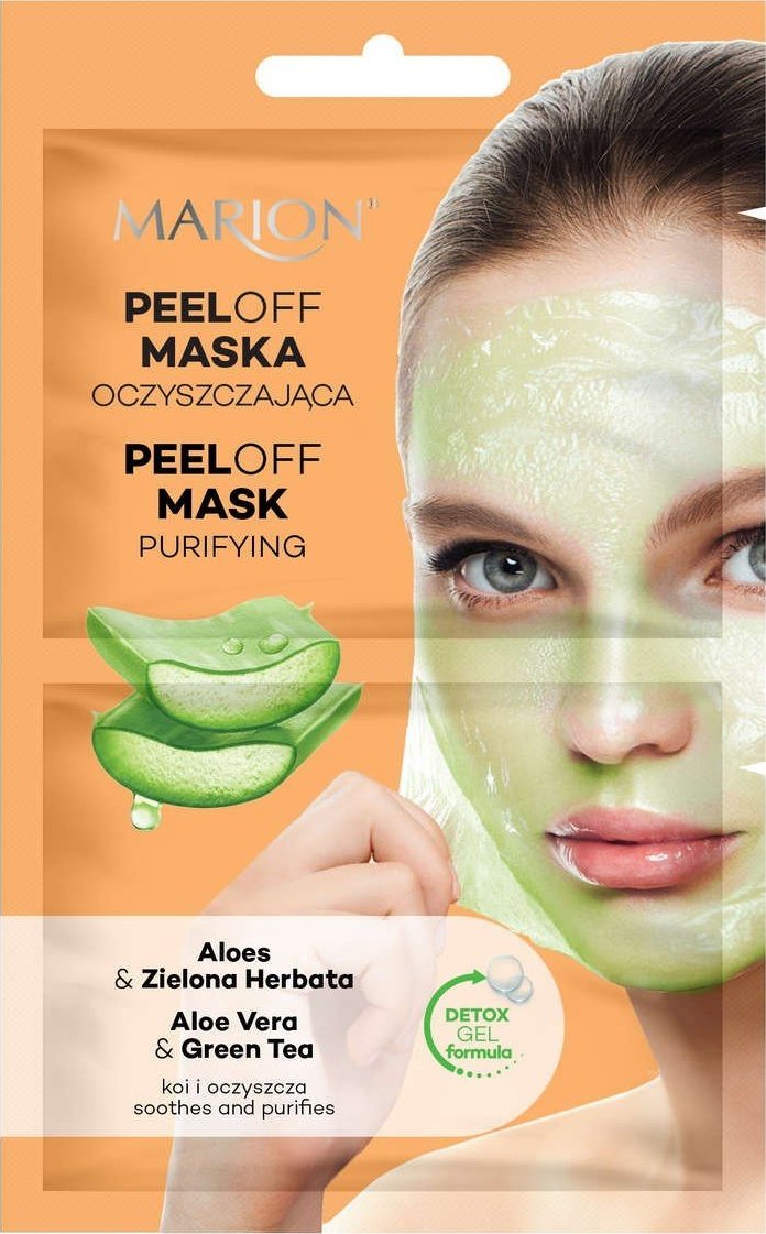 Marion Marion Maska do twarzy peel-off oczyszczająca - Aloes & Zielona Herbata 18ml