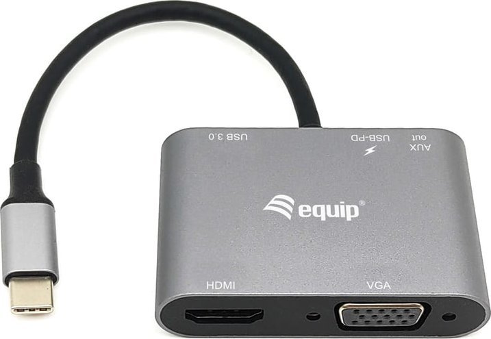 Triton Equip 133483 stacja dokująca Przewodowa USB 3.2 Gen 1 (3.1 Gen 1) Type-C Czarny, Szary