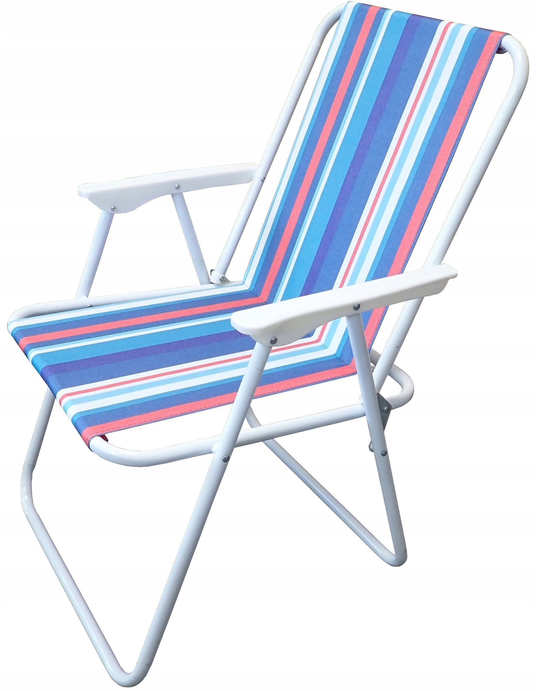 Składane Krzesło Kempingowe Turystyczne Lekkie z Oparciem Kolorowe KUBISPORT
