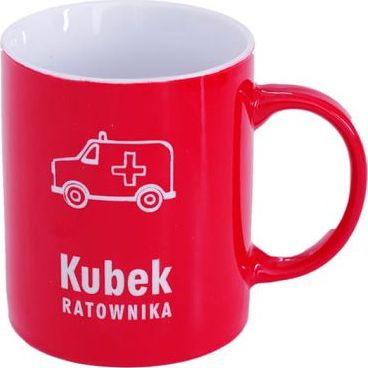 Polska Firma Kubek RATOWNIKA z Karetką 300 ml KNO3 czerwony