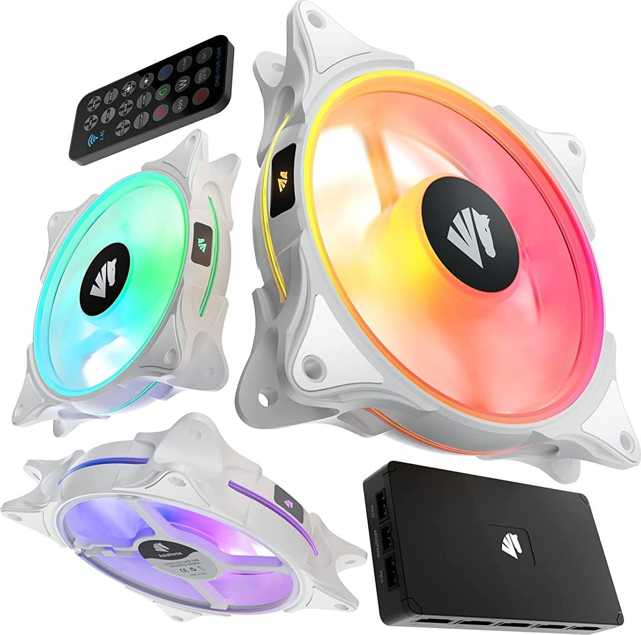 Wentylator AsiaHorse FS9002 Pro 120 mm Biały 3-pack + Hub