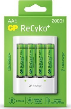 GP GP Batteries ReCyko+ 4 x AA Rechargeable Batteries 2000 mAh + Charger