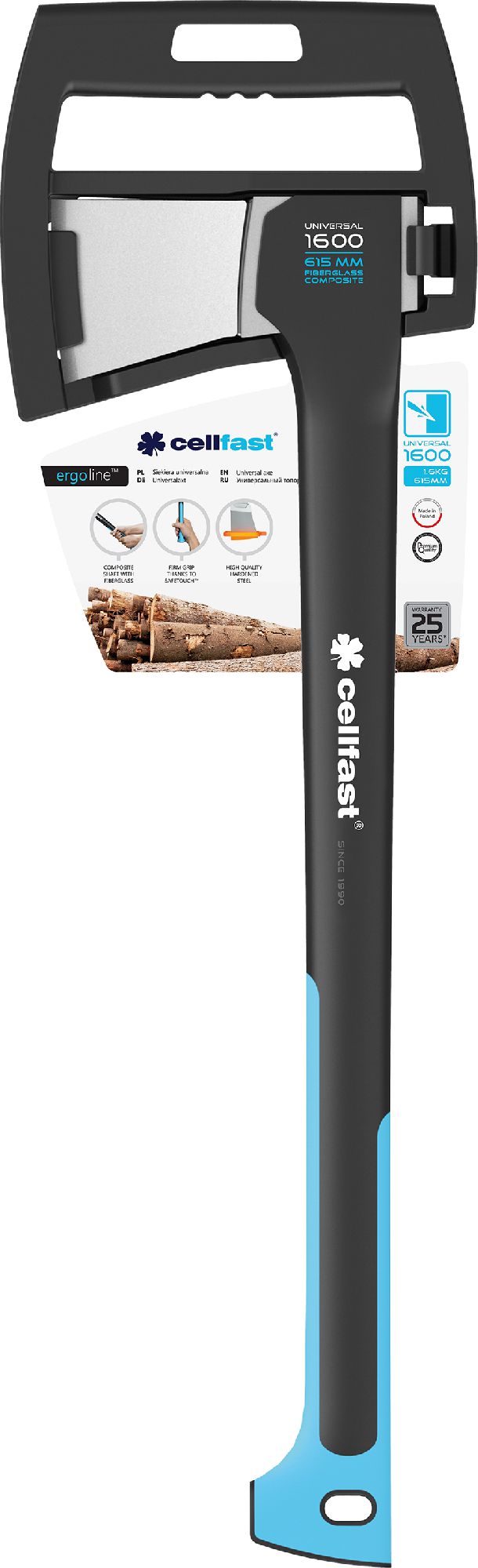 Cellfast Siekiera uniwersalna z tworzywa sztucznego 1,6kg 61,5cm (41-003)