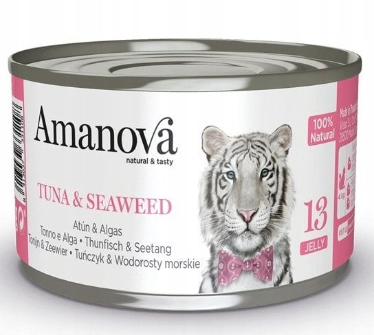 Amanova Kot Tuna & Seaweed w galaretce puszka 70g