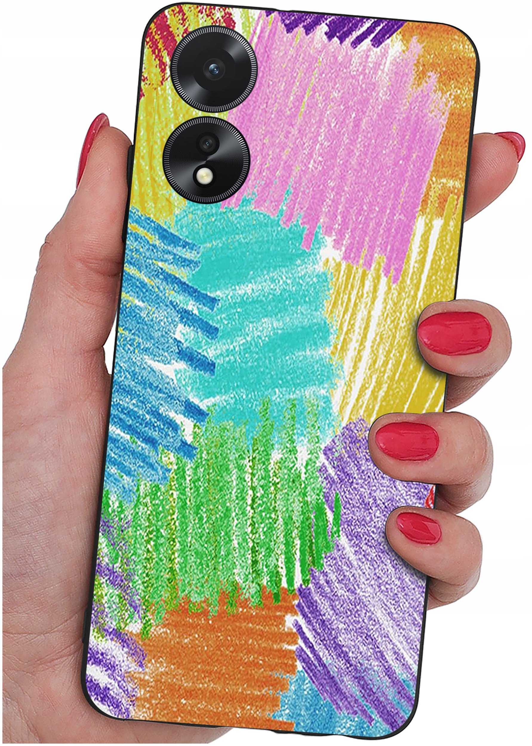 ETUI do Oppo A38 4G WZORY |SILIKONOWE MATT CASE + SZKŁO 9H