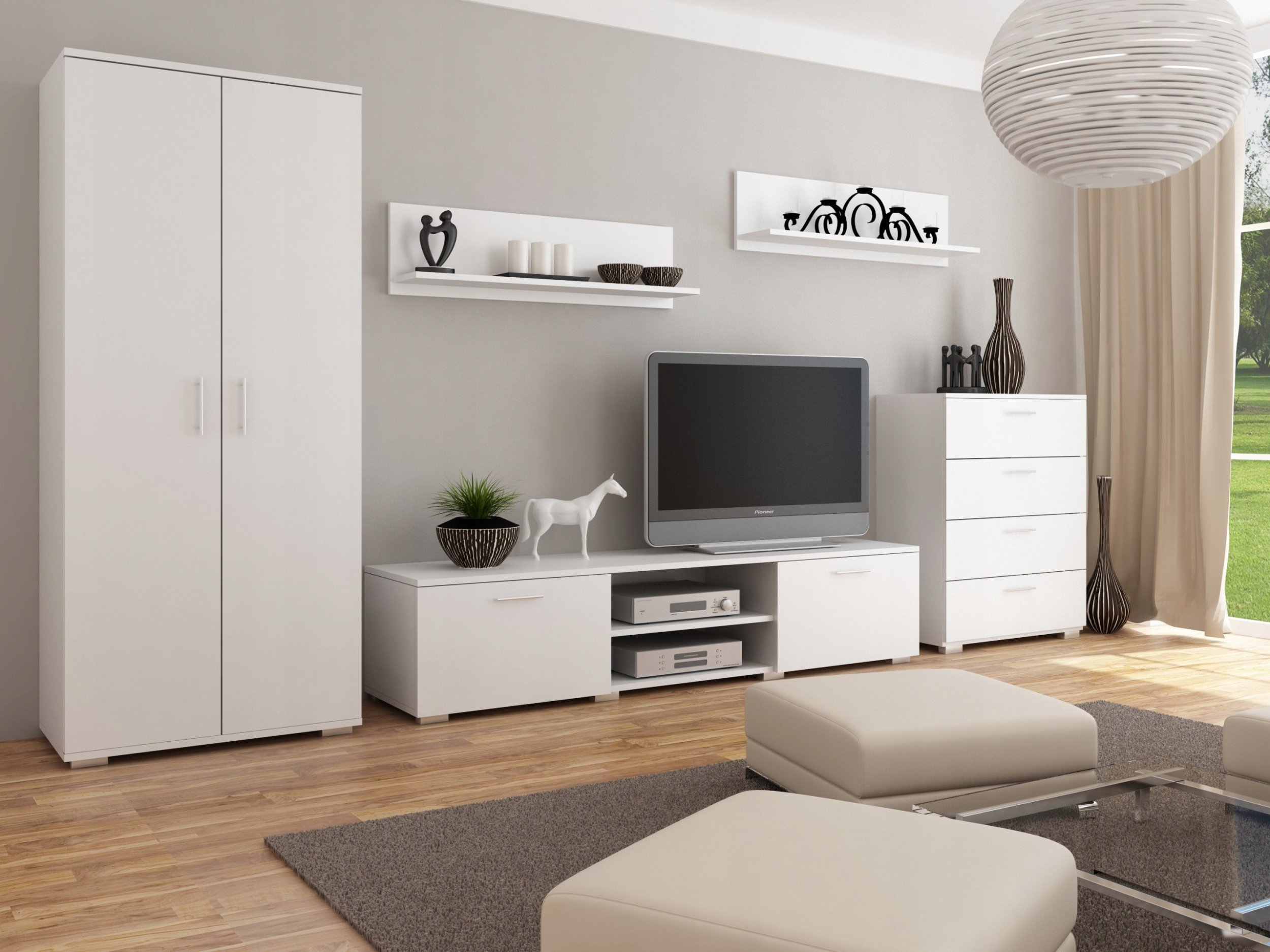 Meblościanka California 2 zestaw mebli do salonu pokoju szafa wieszak RTV