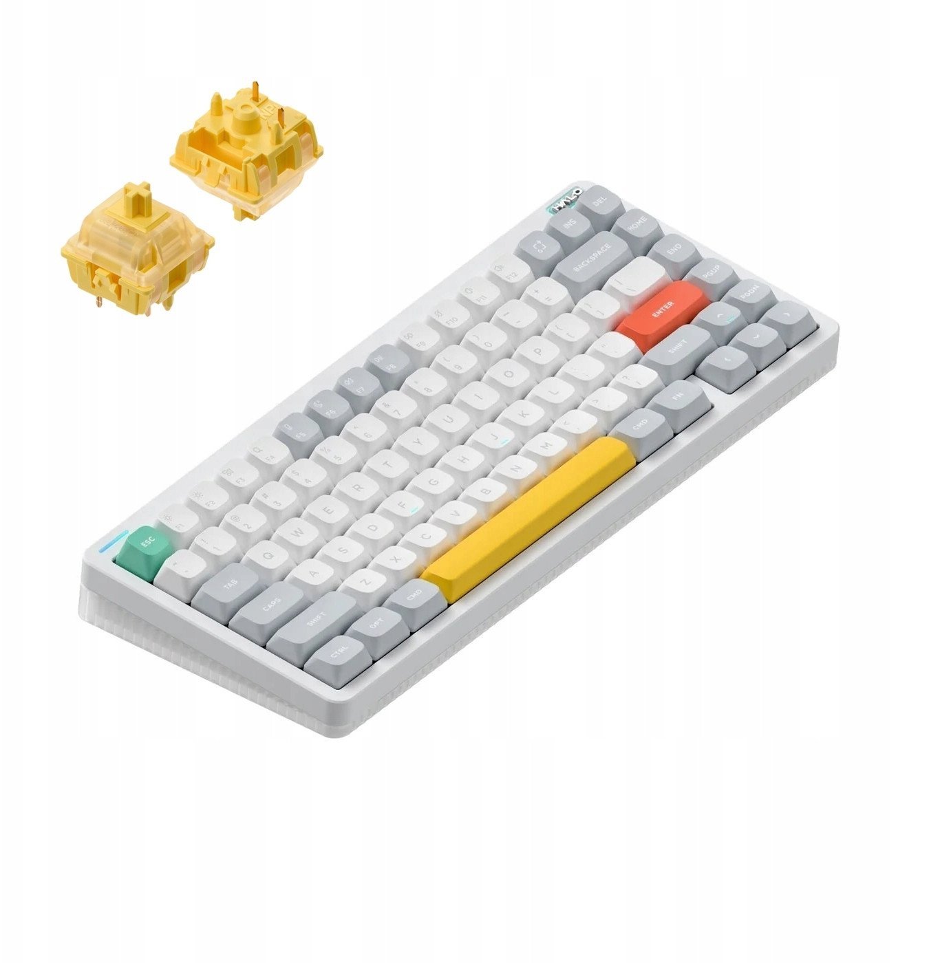 Nuphy - Halo75 v2 Wireless Mechanical Keyboard - Bezprzewodowa Klawiatura Mechaniczna Ionic White Lemon