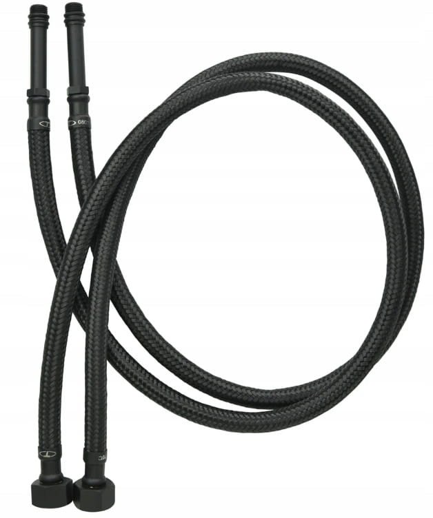 Wężyk do baterii 3/8"x10mm 80cm Elastyczny czarny trwały Mosiądz 2 sztuki