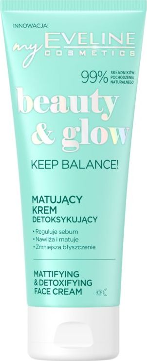 Eveline Beauty & Glow - Matujący Krem detoksykujący na dzień i noc Keep Balance! 75ml