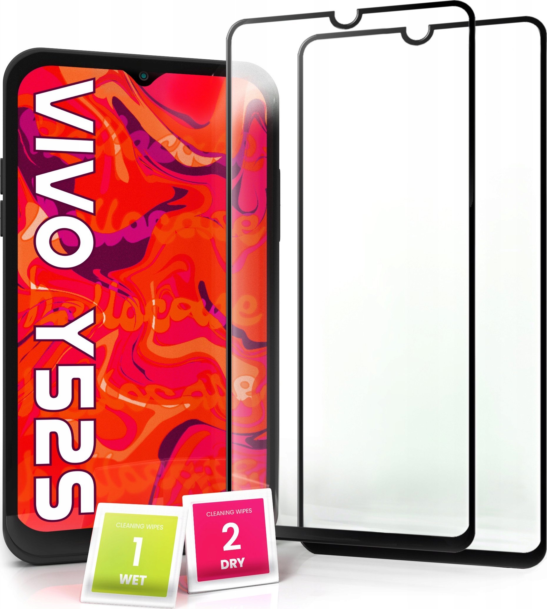 Hello Case 2-pak Szkło Hartowane do Vivo Y52 5G Ochronne Pełne Na cały ekran 5D 9H