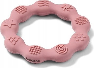 BabyOno BABYONO-825/02-GRYZAK SILIKONOWY RING RÓŻOWY