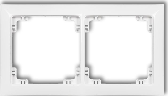 Karlik Ramka uniwersalna podwójna z tworzywa Deco Soft biały (DRSO-2)