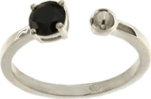 Srebro i Kamienie Srebrny pierścionek z czarnym oczkiem