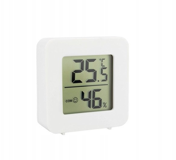 Bezprzewodowa stacja pogody biała kwadratowa mała