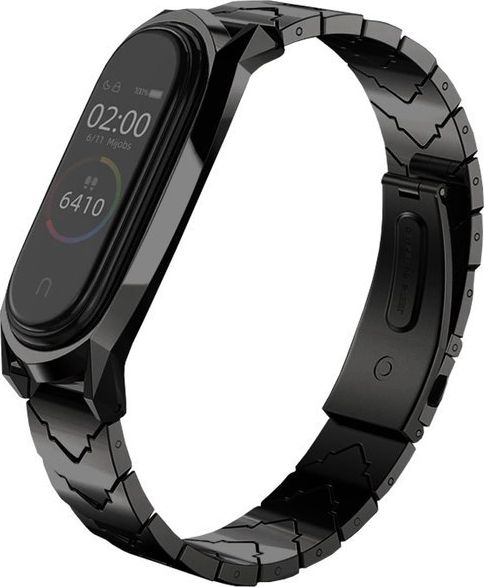 Mijobs Bransoletka V-Style GT band Mijobs do Xiaomi Mi Band 3/4 czarna uniwersalny