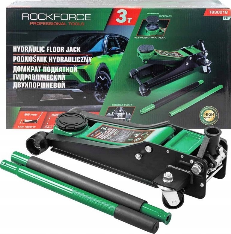 ROCKFORCE DŹWIGNIK "ŻABA" 3T 85-430mm 2-TŁOKOWY