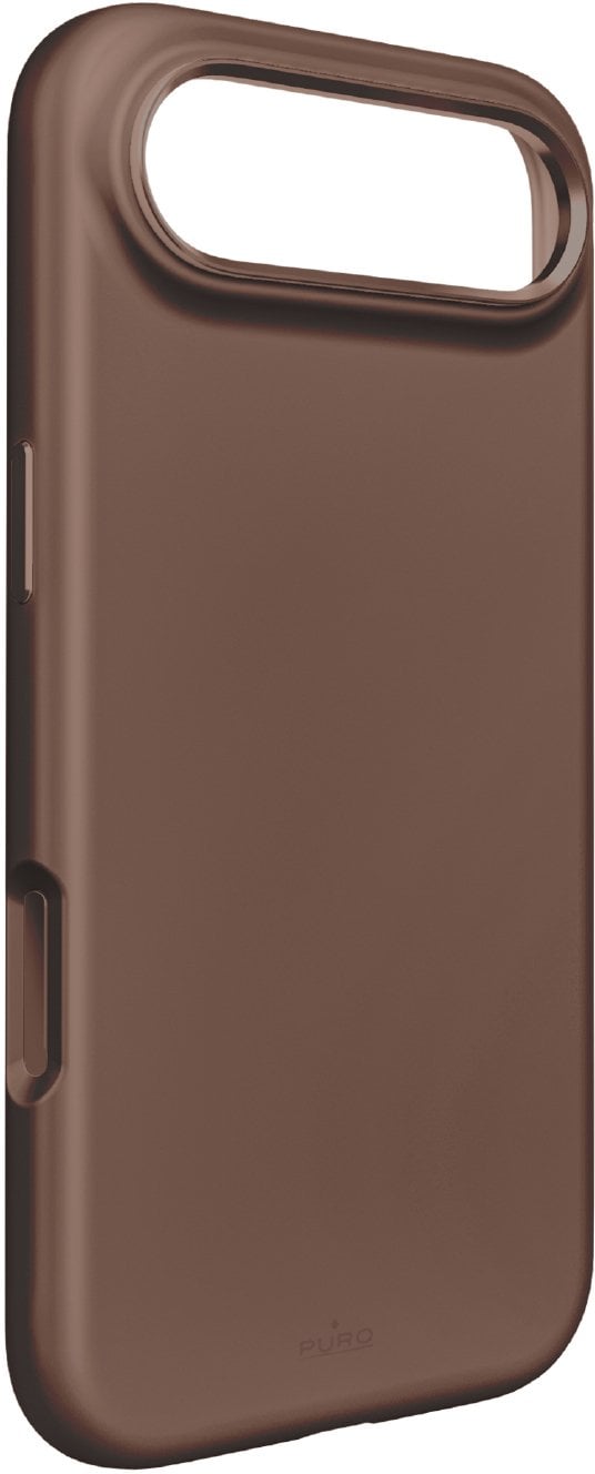 Etui silikonowe Pure Icon Mag Pro Liquid Silicone na iPhone 17 Air kompatybilne z MagSafe, z ochroną aparatu i aluminiowymi przyciskami - brązowe