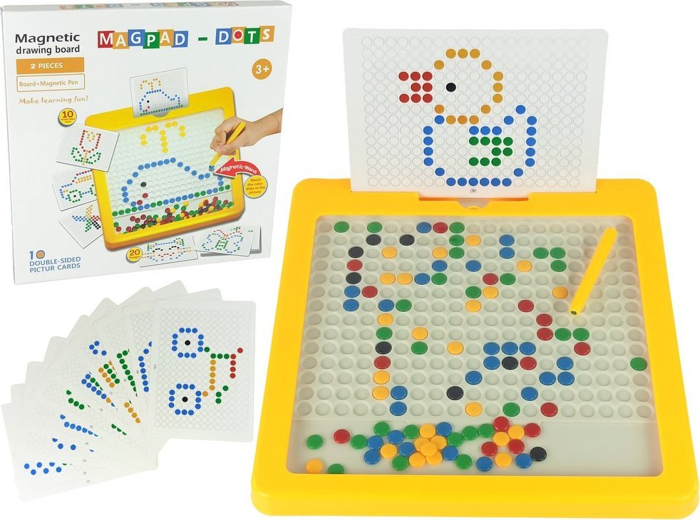 LeanToys Tablica Magnetyczna 100 Koralików Żółta