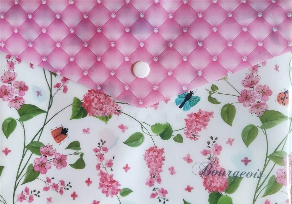 Teczka A5+ plastikowa z klipsem Kwiaty FRESH