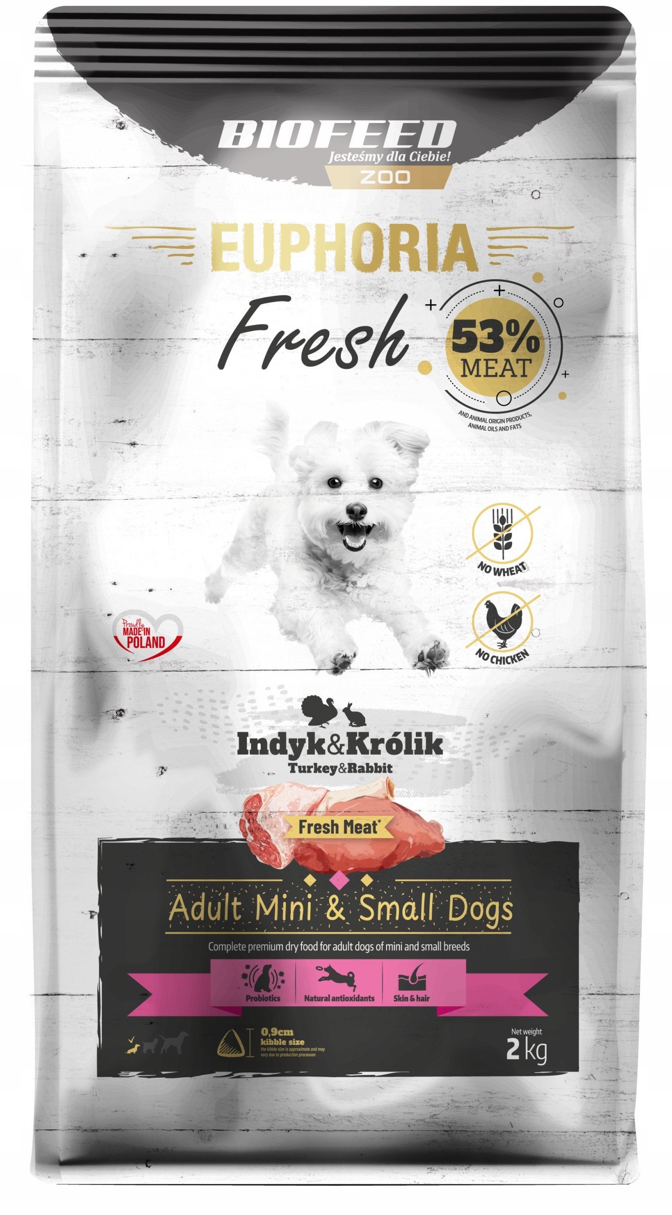 BIOFEED Euphoria Fresh Meat Adult Mini & Small Indyk i Królik 2kg