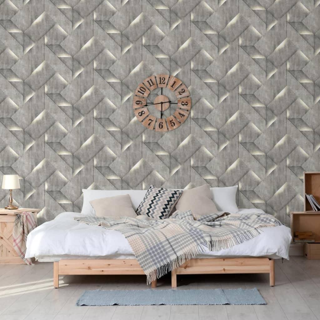 Dutch Wallcoverings DUTCH WALLCOVERINGS Tapeta Onyx, ciemnoszara