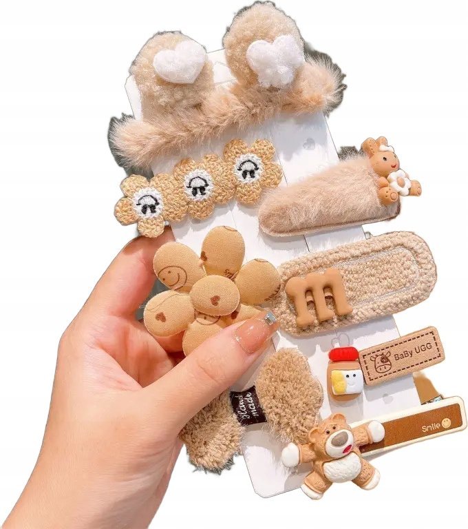 Komplet spinek, wsuwek do włosów Dziewczęcy Beż typ XVII