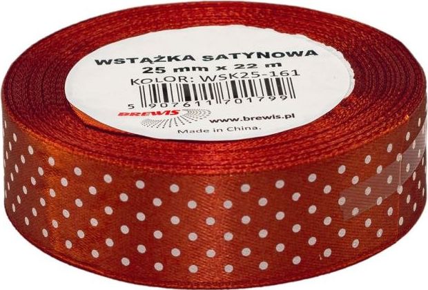 BREWIS Wstążka satynowa BREWIS kropki 25mm WSK25-161 Brewis