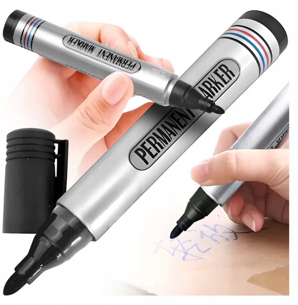 CZARNY MARKER PERNAMENTNY OKRĄGŁY PISAK KANZA