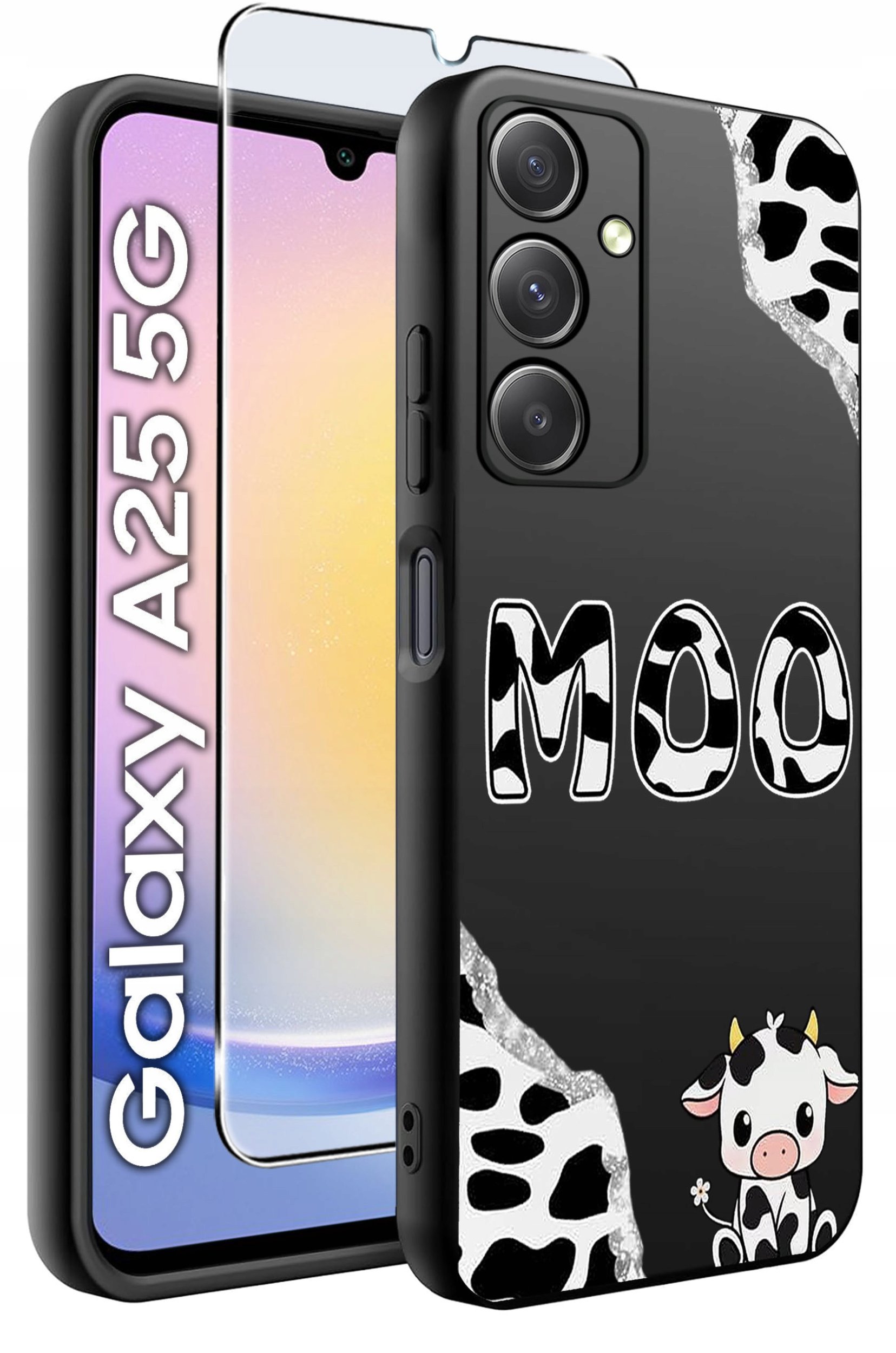 ETUI do Samsung A25 5G WZORY | SILIKONOWE MATT CASE + SZKŁO HARTOWANE 9H