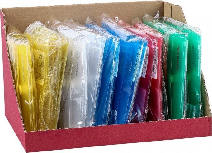 Teczka kopertowa, PP, A7, 85 x 120 x 8 mm, 0,18MIC na zatrzask, display, mix