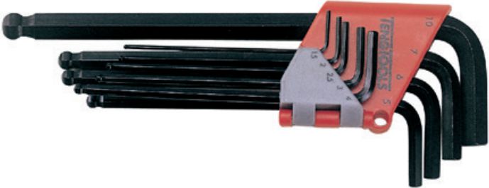 Teng Tools Zestaw kluczy imbusowych hex typ L 1,5 - 10mm z kulką 9szt. (117240101)