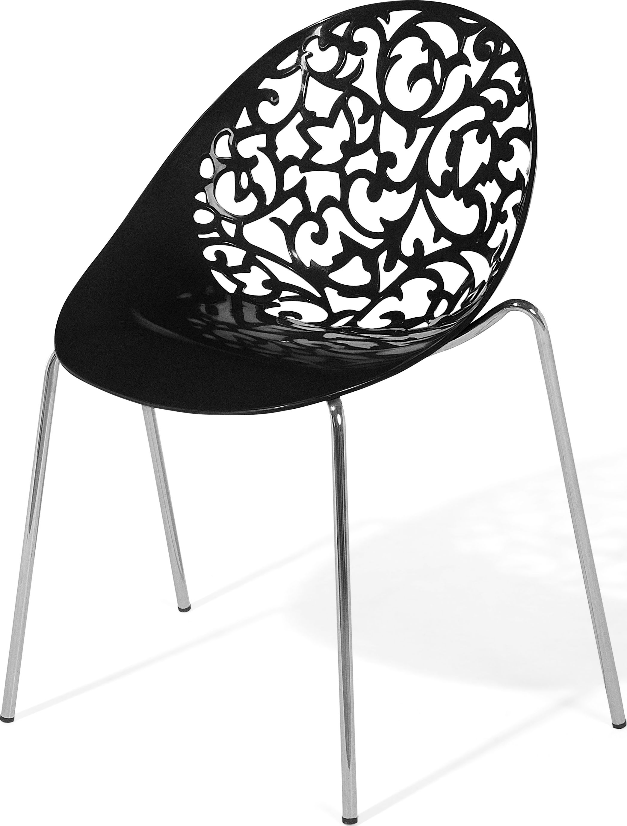 Beliani Zestaw 4 krzeseł do jadalni czarny MUMFORD