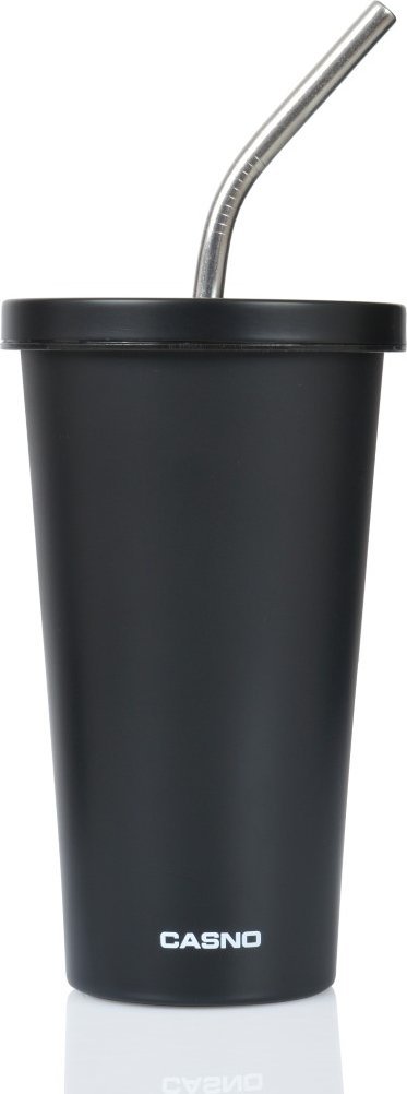 Kubek termiczny ze słomką Casno Gloomy 510 ml czarny